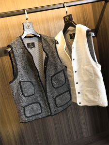 Áo Khoác Ngoài Mùa Xuân Màu Trơn Ấm Áp Bằng Vải Nỉ Cừu Nhiều Túi Thường Ngày Cho Nam Áo Vest Công Sở Thời Trang Xuân 2024