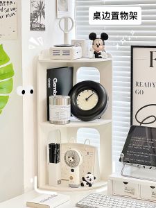 Corner Desktop Organizer Rack Student Simple Ins Style Office Desk Dormitory Storage Shelf Bookshelf Space Saver Utility
