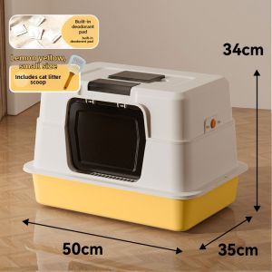 HELLOLEIBOO | Oversized Closed Odor-Proof Cat Litter Box