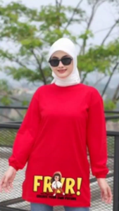 KAOS OVERSIZE LENGAN KERUT FOREVER CLOTH COTTON COMBED 24S BAJU ATASAN WANITA HIJAB STYLE KEKINIAN