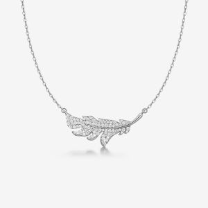 HEFANG Jewelry | Sparkling Feather Design Luxury Necklace
