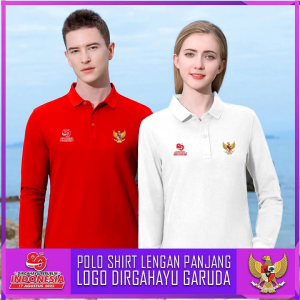 PS | Polo Shirt Lengan Panjang Dirgahayu Indonesia | Kaus Polo Bahan Tebal Berpori