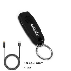 LUFFYFIRE | Đèn Pin LED Mini Móc Khóa Sạc USB Chiếu Sáng Khẩn Cấp