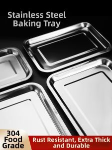 TAFUMAN | Food-grade 304 Stainless Steel Thickened Extra Large Drainage and Display Plate