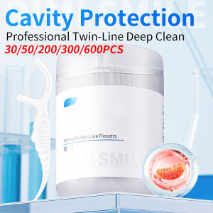 (Affordable) RIMI SMLIE-30/50/200/300/600PCS - Double line/single line smooth dental floss stick - professional cleaning interde