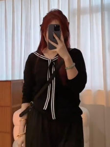 Áo Len Dệt Kim Dài Tay Thời Trang Cỡ Lớn Cho Nữ Cổ Thuyền Màu Xanh Nước Biển Thu Đông Thường Ngày Áo Khoác Ngoài