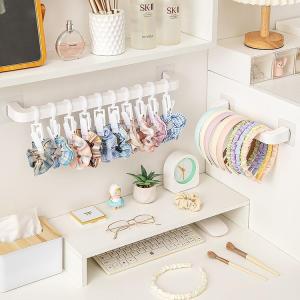 Modern Minimalist Hair Tie Holder Wall Mounted Hairband Rack Childrens Hair Accessory Organizer Rotatable ABS Material