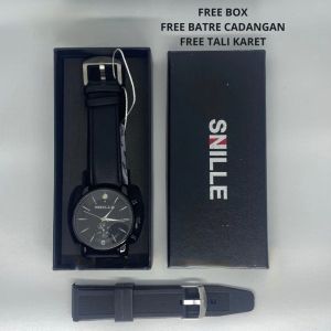 TERLARIS JAM TANGAN ORIGINAL PRIA JAM TANGAN SNILLE 1024 TALI KULIT MODEL CASUAL JAM TANGAN