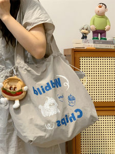 Túi Tote Dung Tích Lớn in Hình Phong Cách Lười Biếng Túi Xách Thường Ngày Túi Đeo Vai Đơn Cho Học Sinh Túi Mua Sắm Dây Đeo Thẳng