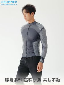 New Mens Elegant Sportswear Swimming Suit Diving Suit Long Sleeve Surfing Clothes Tight Quick Dry Large Size Paddle Board