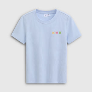 Gap | Color Block Embroidered Bear Pattern T-Shirt