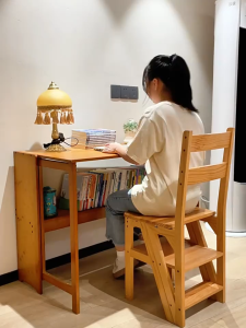 Folding Desk Computer Table Office Desk Desktop Solid Wood Bedroom Bedside Writing Workstation