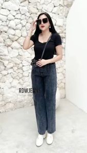 Kulot Jeans Wanita Highwaist Bahan Jeans Tebal / Kulot Jeans Snow RDwjeans