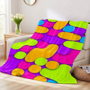 Beast Kingdom | Cutout Abstract Shapes Flannel Blankets Are Perfect For Sofas Office Beds Travel Sleep And Use Throughout The Four Seasons