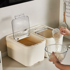 Food Grade Sealed Pest Proof Large Capacity Rice Flour Storage Container Kitchen Pantry Cabinet Plastic Japanese Style Bin