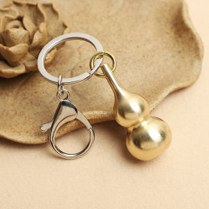 Bronze Gourd Car Keychain Pendant Couple Style Lucky Charm Creative Gift Bag Pendant Attraction Jewelry for Men And Women