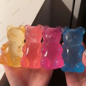 Colorful Gummy Bear Fudge Squeeze Toy Jelly Bean Gummy Candy Fidget Hand Relax Toy Anti-Stress Release for All Ages