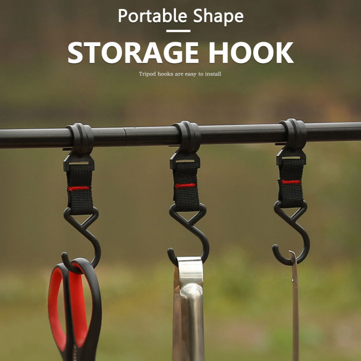Moveable Hooks 5/10pcs Outdoor Camping Moveable Hooks Detachable S-Shaped Hooks ...