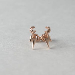 Chow Sang Sang 周生生 Minty Collection 18K Rose Gold Moon Thunder Earrings 92545E FLASH SALE