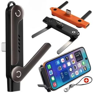 1/2/3Pcs Type-C Male to Female OTG Adapter240W Fast Charge Converter Foldable Phone Holder Portable Charging Bracket Accessory