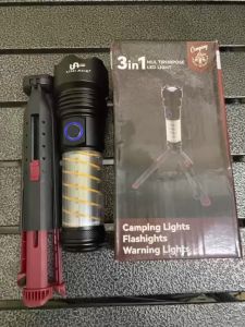 2in1 Multi-Functional Emergency Flashlight Rechargeable Camping Light Zoomable with Tripod 6Modes Outdoor Lighting Waterproof Lamp Led Camping Lantern