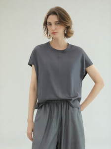 COCOBELLA | Elegant Luxe Satin Short Sleeve T-shirt Loose Fit