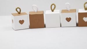 10/20Pcs Wedding Favor Candy BoxesHeart Window Kraft Paper Gift Boxes Rope HandleMini Party Favor Boxes For Wedding Decoration