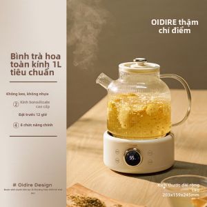 Oidire | Bình Đun Điện Nhỏ Gọn Nhiều Chức Năng Thủy Tinh