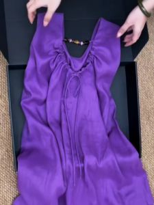 VKSOD | Elegant Casual Sleeveless Vest Dress Womens Plus Size Purple High Waist A-Line Skirt V-Neck Zipper Summer Fashion Dress