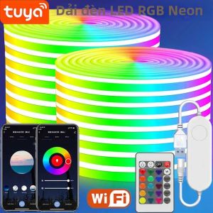 TUYA RGB WiFi USB Dây Đèn Neon Silicon Chống Thấm Nước DC5V Dây Đèn LED Để Trang Trí Trong Nhà Phòng Ngủ Nhà Bếp Nhà Thiết Bị Thông Minh