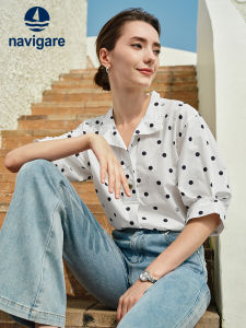 Navigare | Cotton Short Sleeve Polka Dot Shirt