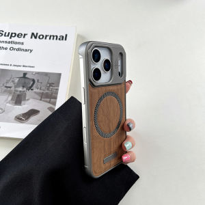 Wood Grain PC Frameless Magnetic Case for Magsafe IPhone Air 17 16 15 13 12 Pro Max 14 Plus 17Pro ProMax Mac Safe Phone Cover