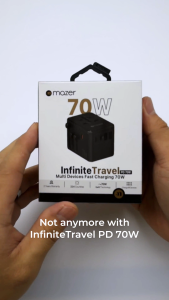 Mazer Travel Adapter Infinite.Travel World GAN PD 70W 160W Travel Charger | 2 Years Warranty