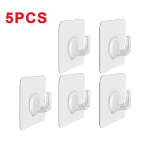 Adhesive Plastic Clear Utility Hooks Transparent Hook for The Drill-Free Wall Waterproof Key Wall Hooks