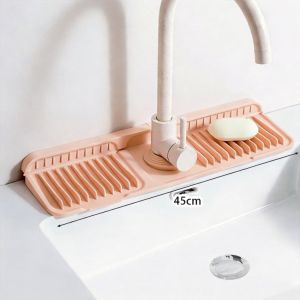 XMSJ | 1Pcs Silicone Faucet Draining Pad Quick Dry Water Absorbent Sink Mat Wear Resistant Countertop Protection Mat