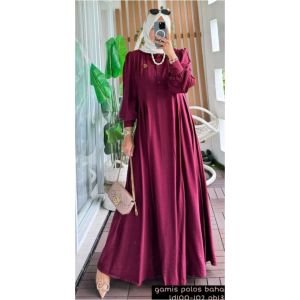 Gamis Polos jumbo floy klok lebar Terbaru 2024 simple elegan mewah tipe busui friendly