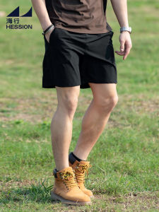 กางเกงขาสั้นกีฬาไหมน้ำแข็งสีดำแห้งเร็ว กางเกงขาสั้นสี่ส่วนสำหรับผู้ชาย ใส่กลางแจ้ง กางเกงขายาวสี่ส่วน ฤดูร้อน 2025 กางเกงขายาวสี่ส่วนลำลองสำหรับกลางแจ้ง