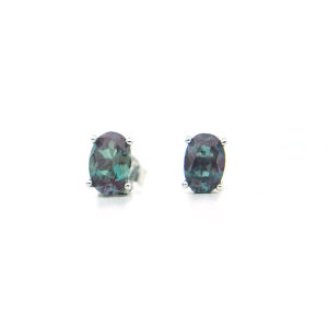 CSJ Elegate Lab Grown Alexandrite Earrings Sterling 925 Silver Created Gemstone for Women Birthday Christmas Black Friday Gift