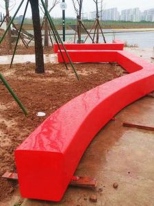 Fiberglass Bench Seat Customized Tree Pool Flower Bed Stool Outdoor Bench Casual Seat Park Square Stool