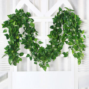 Artificial Plant Creeper Silk Green Leaves Rattan for Home Decoration Background Wall Fake Plants Houseplant Wedding Arch Decor
