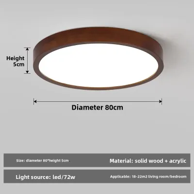 Hongji | New Chinese Style Walnut Wood LED Ceiling Light for Living Room