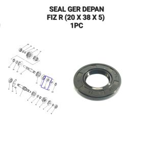 Seal Ger Depan Fizr (20x38x5) - Sil Sel Siel Karet As Gir Gear Depan Yamaha Alfa Force 1 Champ F1 Fiz F1z Fizr F1zr RXZ RZR Sigma V75 V80