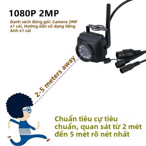 Camera Wifi Mini 2MP Tầm Nhìn Ban Đêm 940nm Camera IP An Ninh Có Khe Cắm Thẻ TF Dùng Cho Giám Sát Ngoài Trời Thân Kim Loại Màu Đen Có Chức Năng Phát Hiện Chuyển Động
