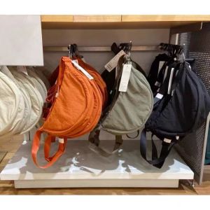 Casual Nylon Cloth Dumpling Shape Crossbody Bag for Women with Zipper Closure and Single Shoulder Strap Leisure Style