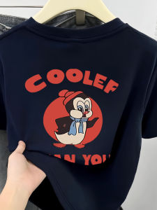 Pure Cotton Short Sleeve T-Shirt Womens Summer New Style Fun Color Collision Penguin Print Design Unique Versatile Top