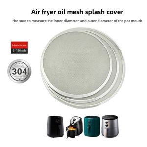 Universal Air Fryer Splash Proof Cover Oil Separation Net Anti-Oil Mesh Pot Lid Bucket Cover Bug Proof Lid Kitchen Cooking Utensil