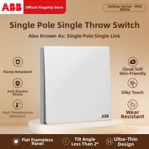 ABB | Single Switch Panel Thin Design Matte Creamy Finish Switch