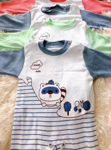 (Xả kho)-Body dài tay Bodysuit cotton dày dặn cài khuy giữa liền thân cho bé trai bé gái(tặng vòng dâu)