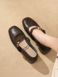 Josiny | Elegant Stylish Autumn Mary Jane Shoes for Women Light Mouth Mid Heel
