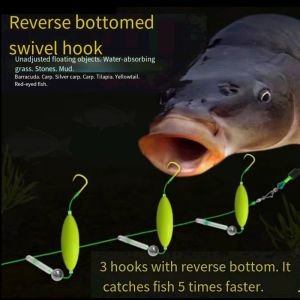 Three Hook Fishing Hair Rigs Hook Suspension Anti Bottom Carp Fishing Hook Size3#-14# Automatic Flipping Carp Rigs Fishing Lure